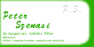 peter szenasi business card